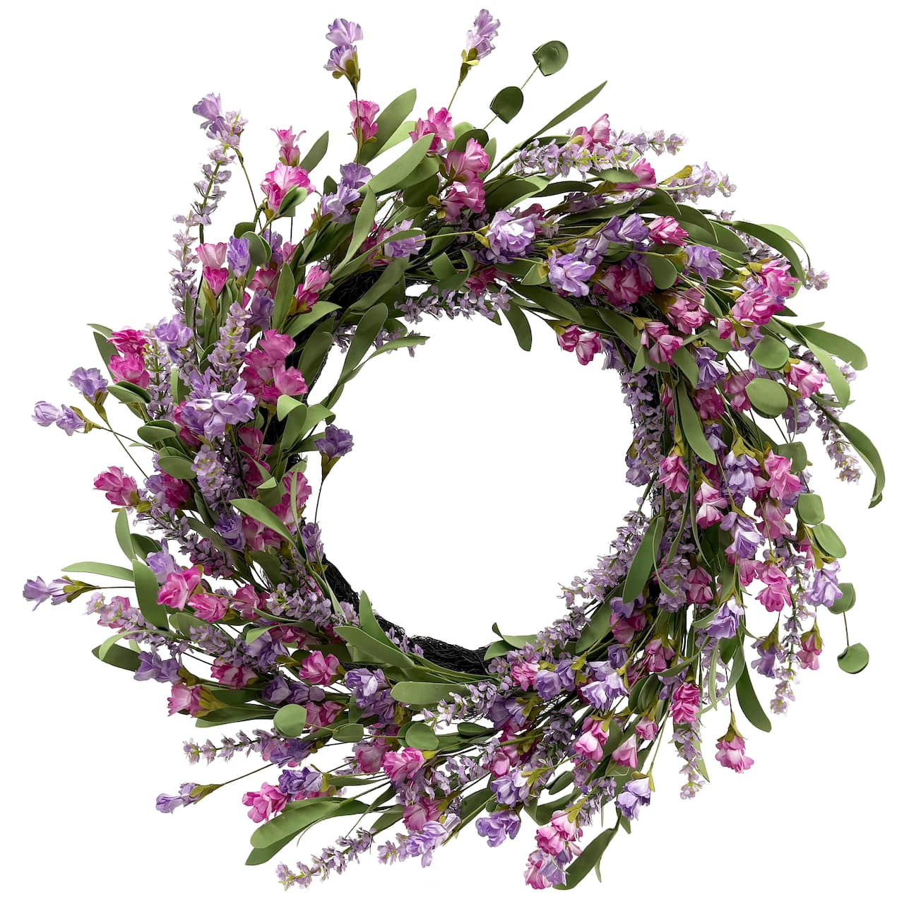 20" Pink & Purple Heather & Flower Mix Wreath by Ashland®
